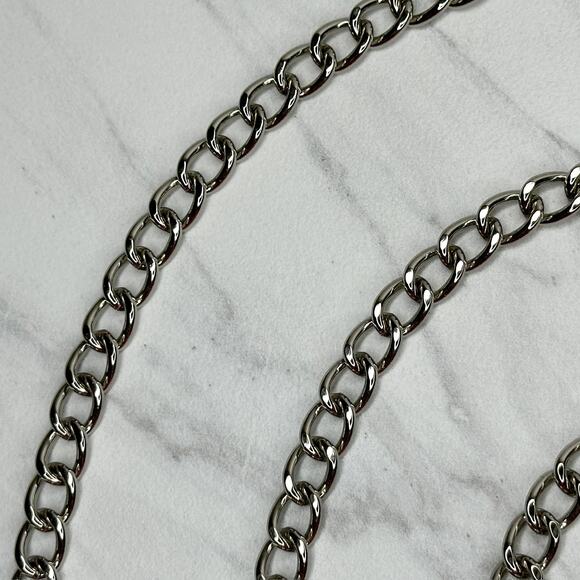 Silver Tone Chain Link Purse Handbag Bag Replacement Strap - Picture 3 of 13